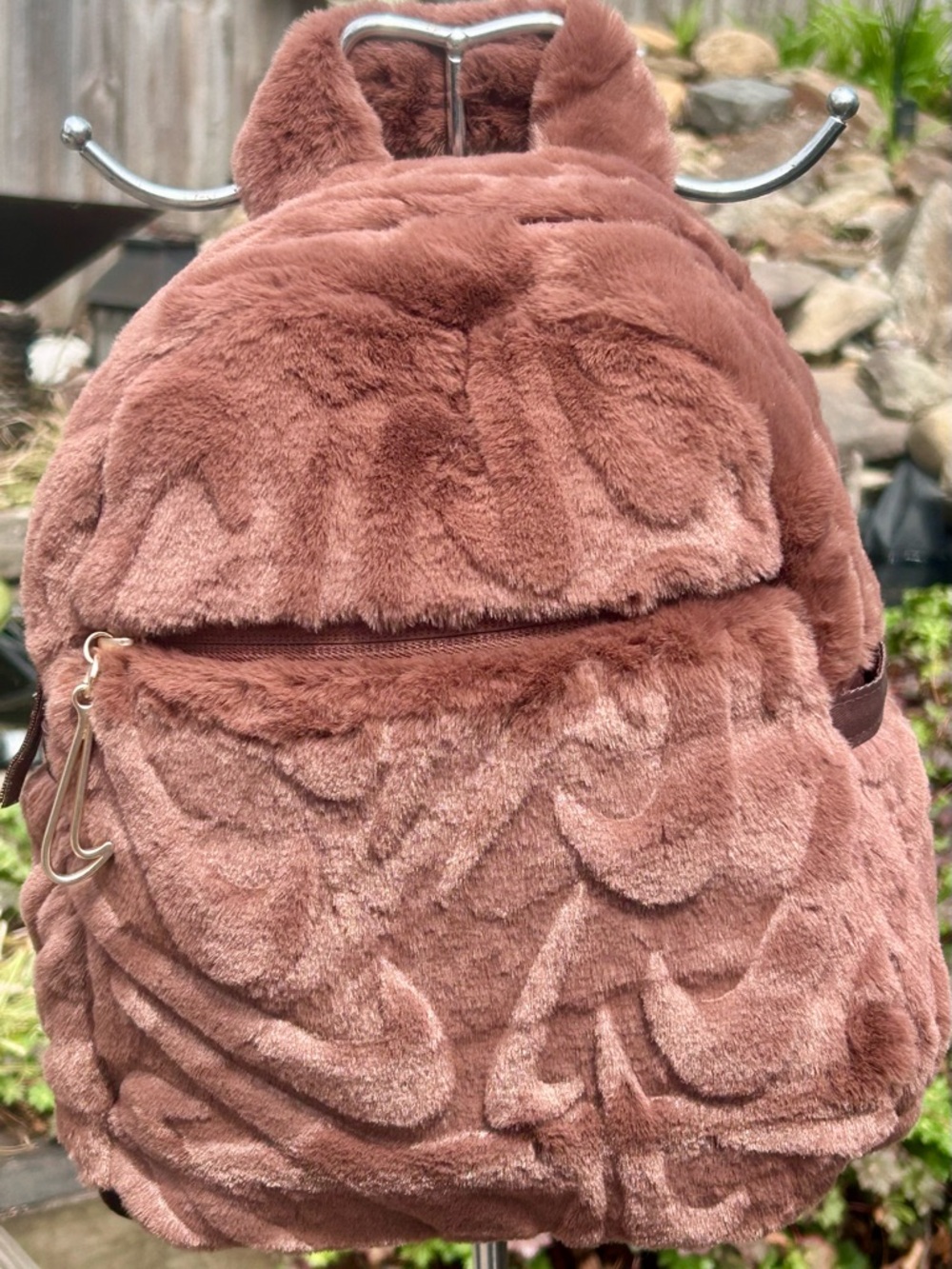 Nike Sportswear Futura Faux Fur Mini Backpack Brown Velvet Pristine